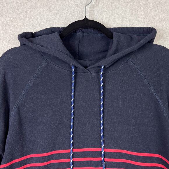 Sundry Midnight Cropped Stripes Hoodie Sweatshirt Size 4/XL - Picture 3 of 12
